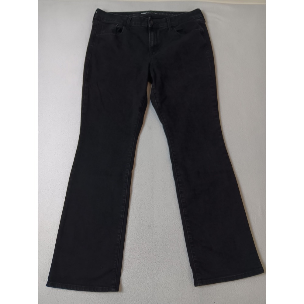 Old Navy Kicker Boot-Cut Jeans Womens 14 Black Denim Stretch Pants